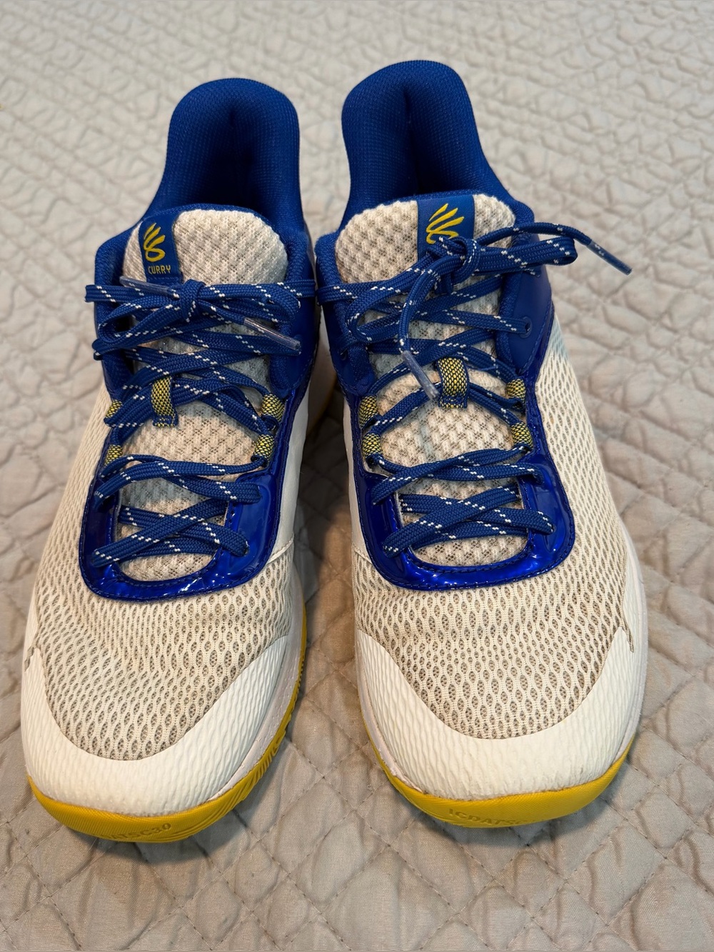 Under Armour Curry 3Z6 Warriors Home Basketball Shoes Men’s 9 Blue White Yellow